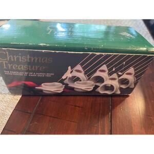 Christmas Napkin ring Holders Porcelain